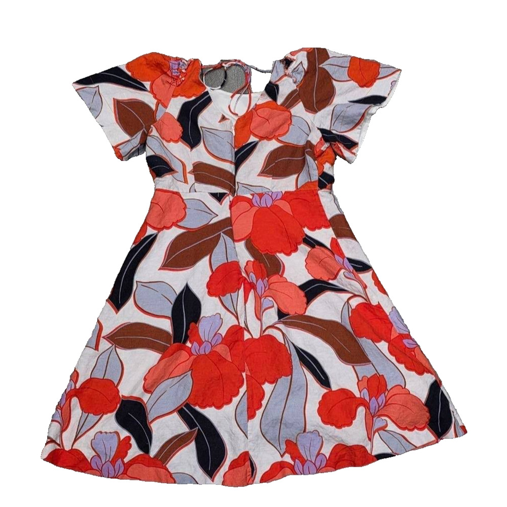 Ann Taylor Bold Blooms Floral linen boho lagenlook Dress multi 10 Petite A006178 - Picture 10 of 12